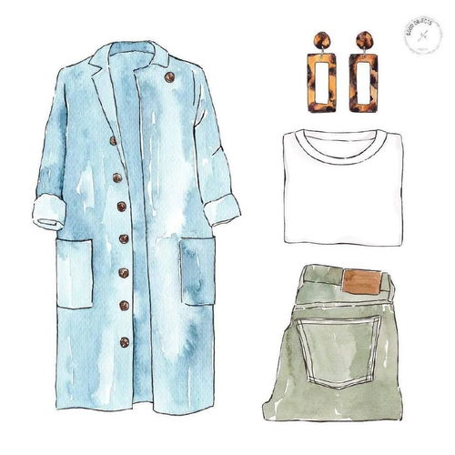 手绘穿搭手账中的服饰元素 创意与实用的结合