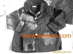 供应绣图款呢绒类品牌尾货儿童外套